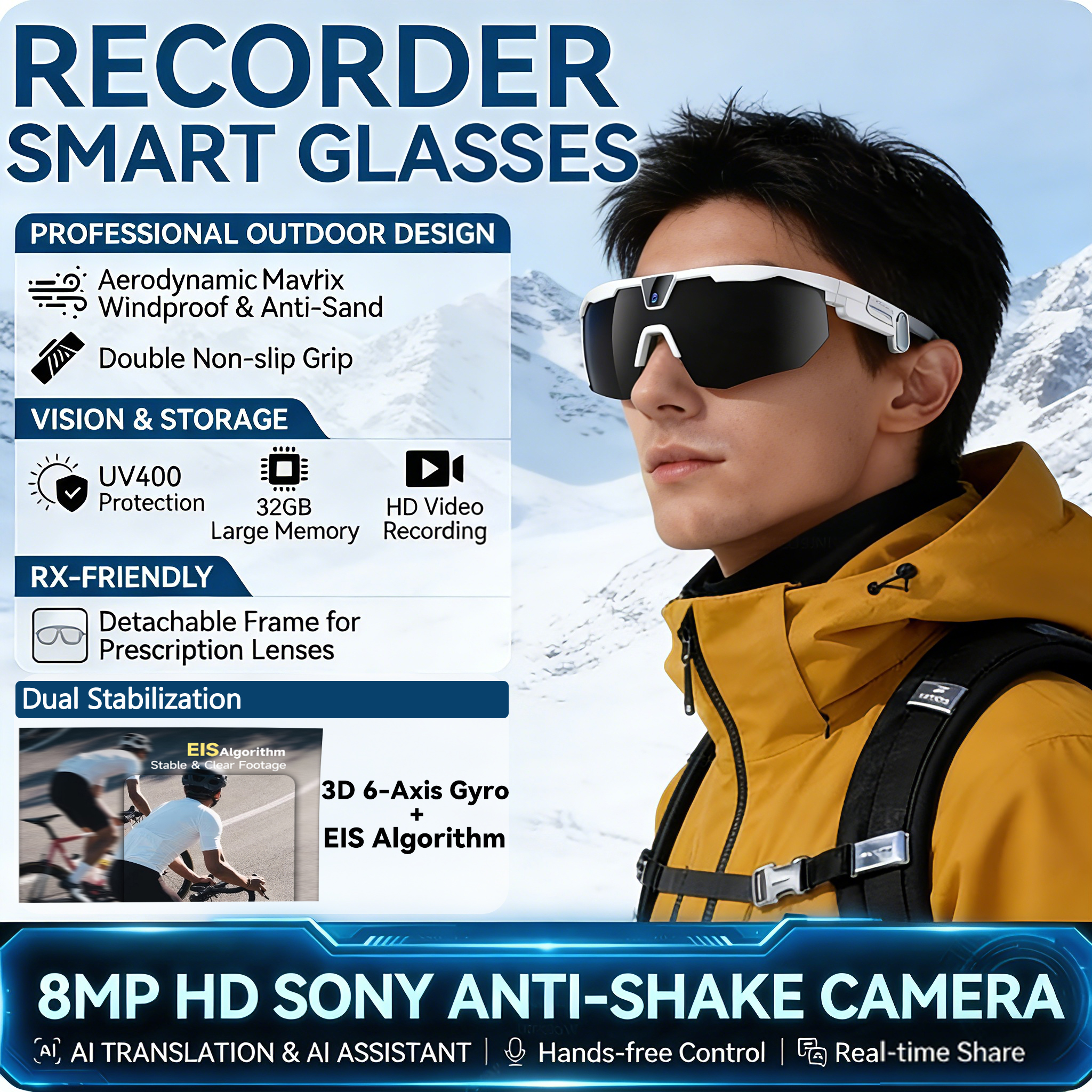 Smart Glasses Lens - New AI smart glasses for outdoor