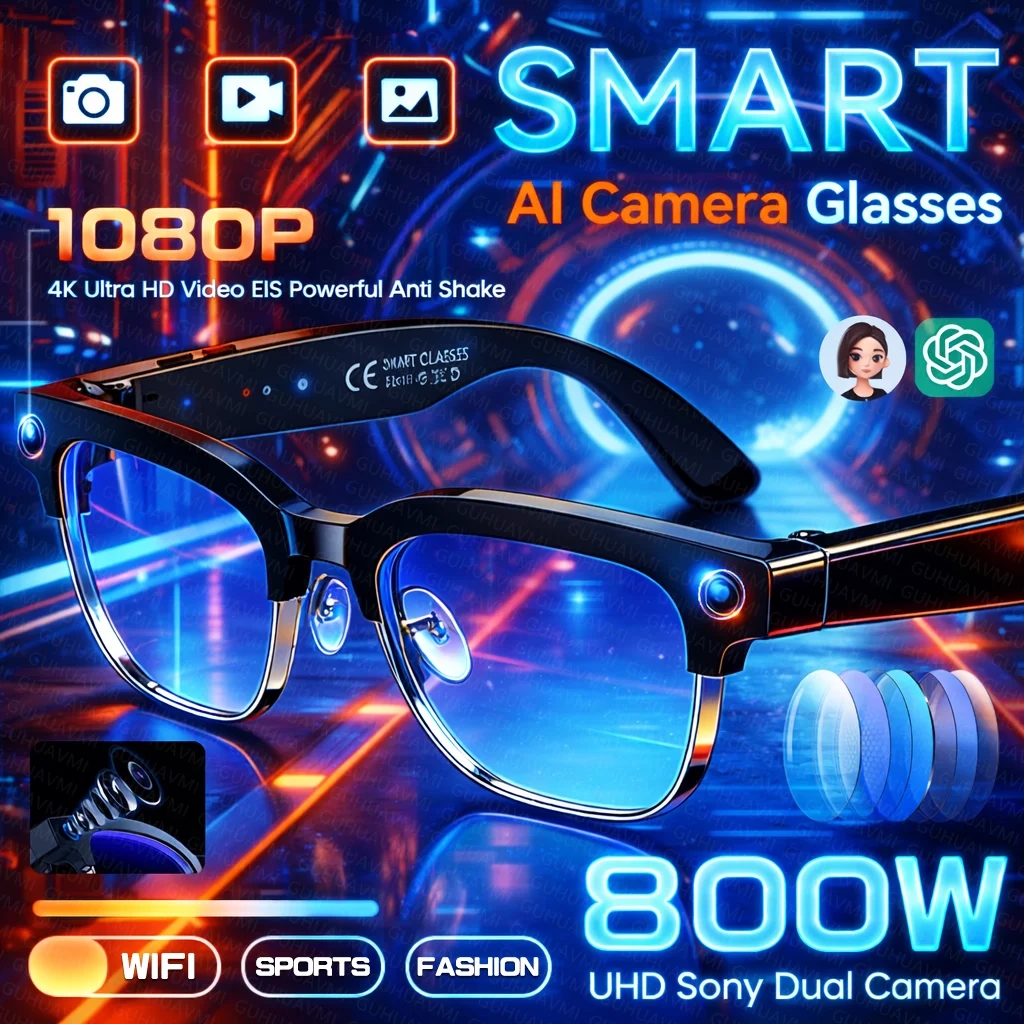 Smart Glasses Lens - 2026 New 8MP Ultra-Wide HD Camera