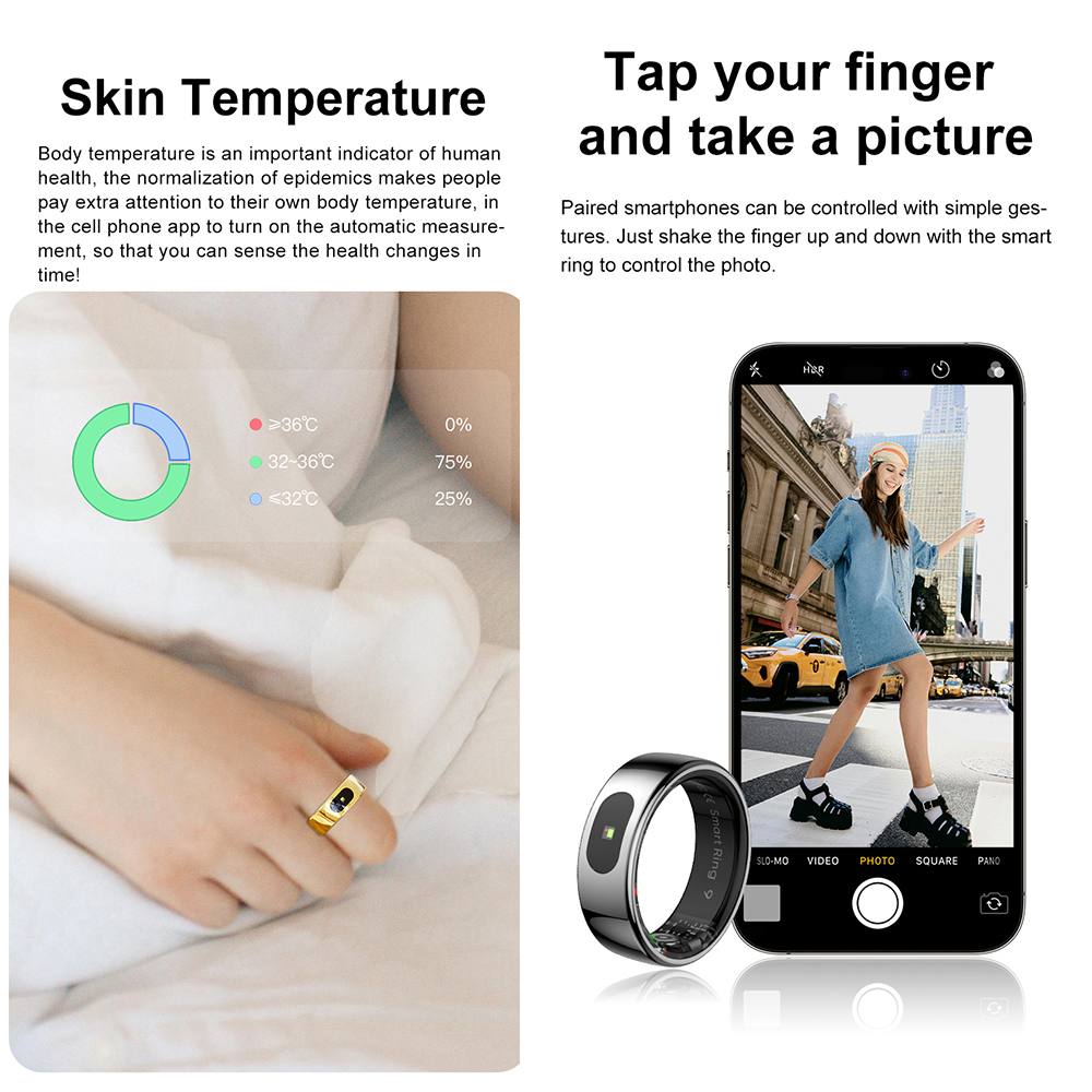 R08 Fitness Tracker Smart Ring - Temperature Ring Skin บทวิจารณ์และราคา