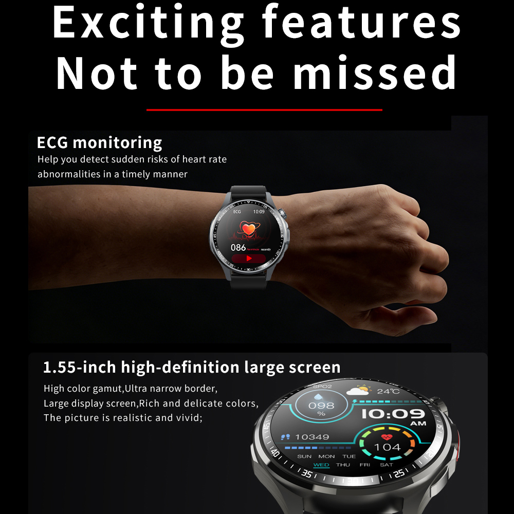 Men Smart Watch Ultra HD Scree - Fall Detection Watch บทวิจารณ์และราคา
