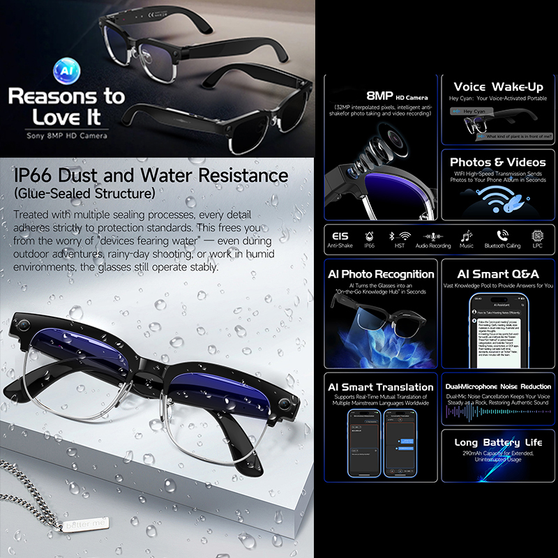 2026 New AI Smart Glasses 8MP  - Smart Glasses Lens บทวิจารณ์และราคา