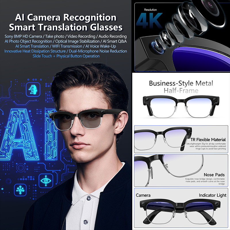2026 New AI Smart Glasses 8MP  - Smart Glasses Lens บทวิจารณ์และราคา