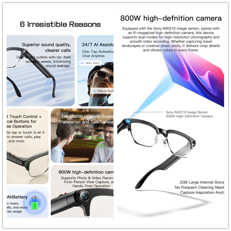 2026 New 8MP Ultra-Wide HD Cam - Smart Glasses Lens บทวิจารณ์และราคา
