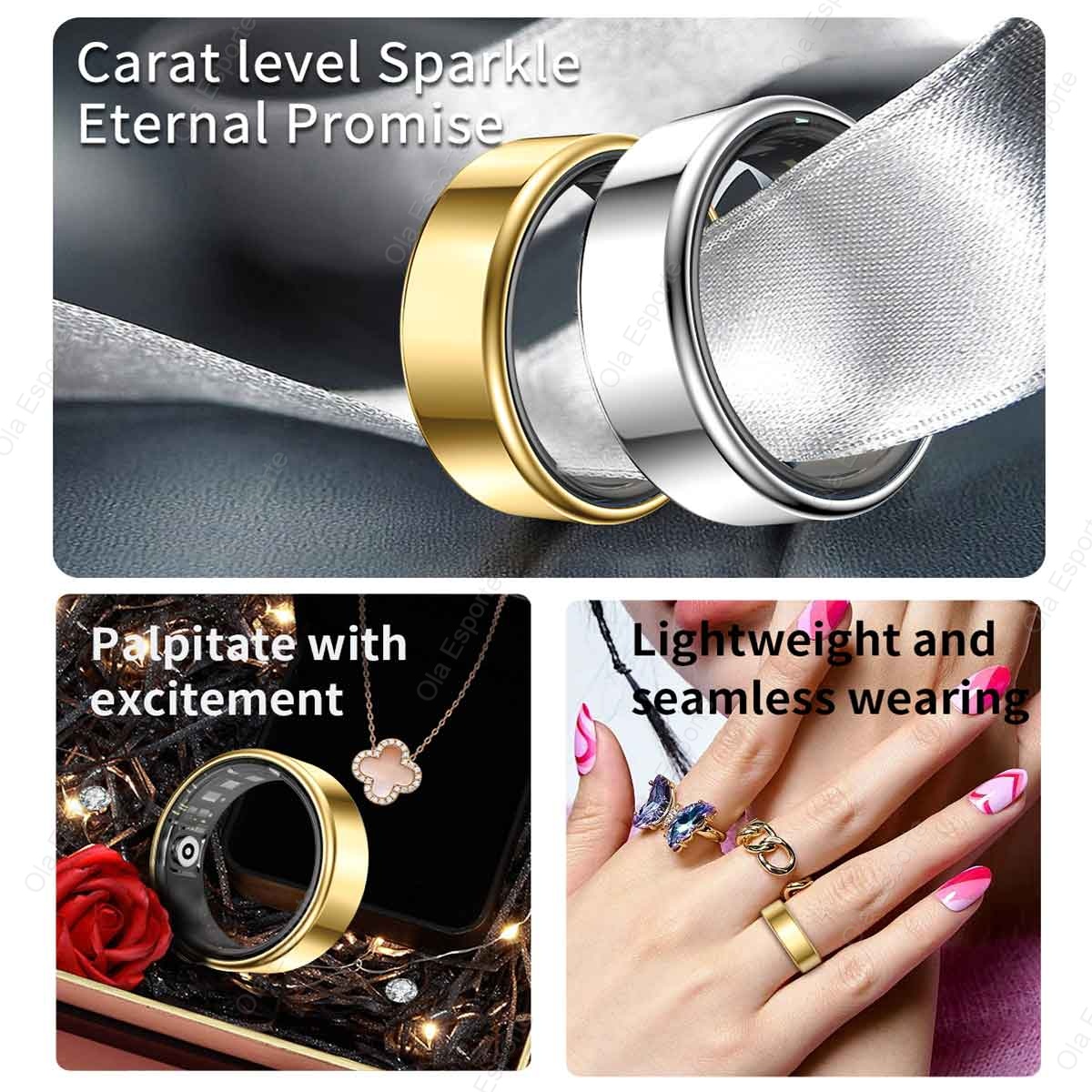 R09 Smart Ring Men Women with  - Temperature Ring Skin บทวิจารณ์และราคา