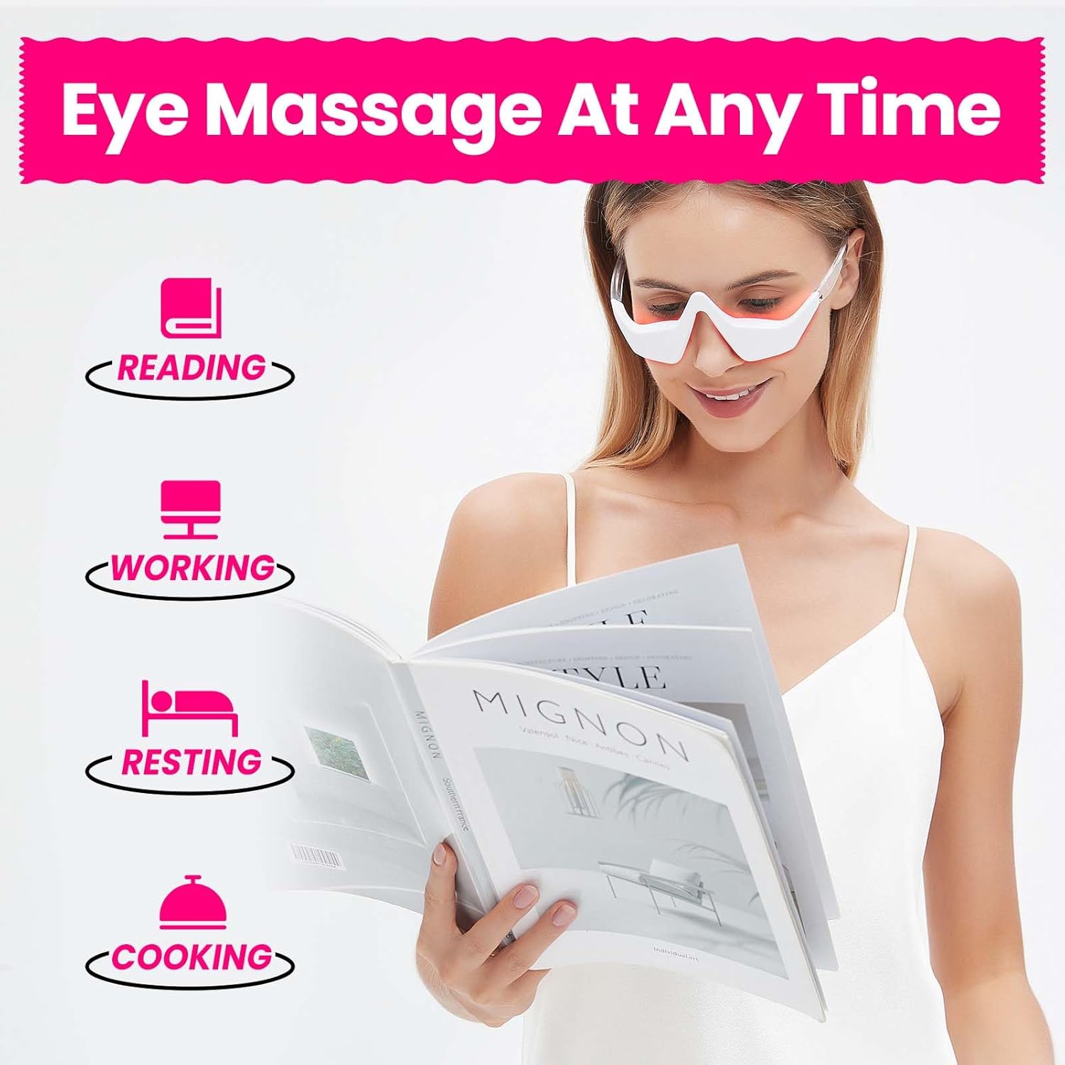 Microcurrent EMS Eye Massager  - Light Therapy Glasses บทวิจารณ์และราคา