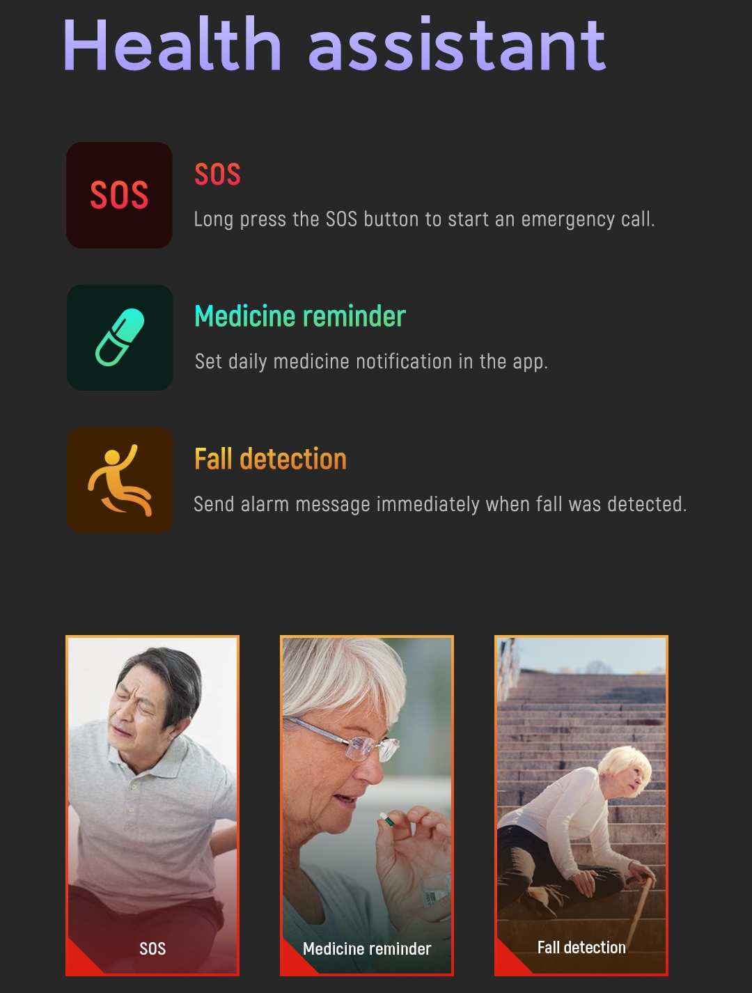 Fall Detection Smart Watch For - Fall Detection Watch บทวิจารณ์และราคา